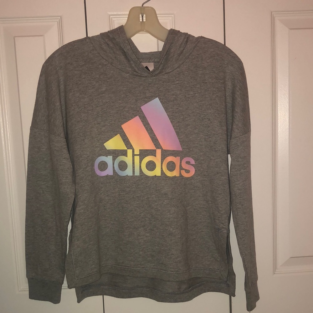 Adidas grey sweatshirt hoodie